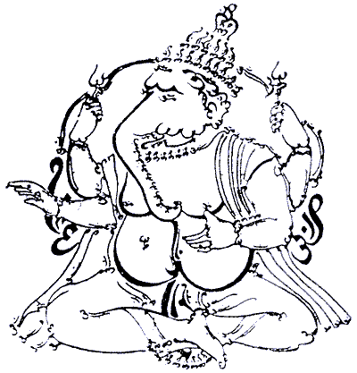 OMGanesh, illustration traditionnelle Ganesh